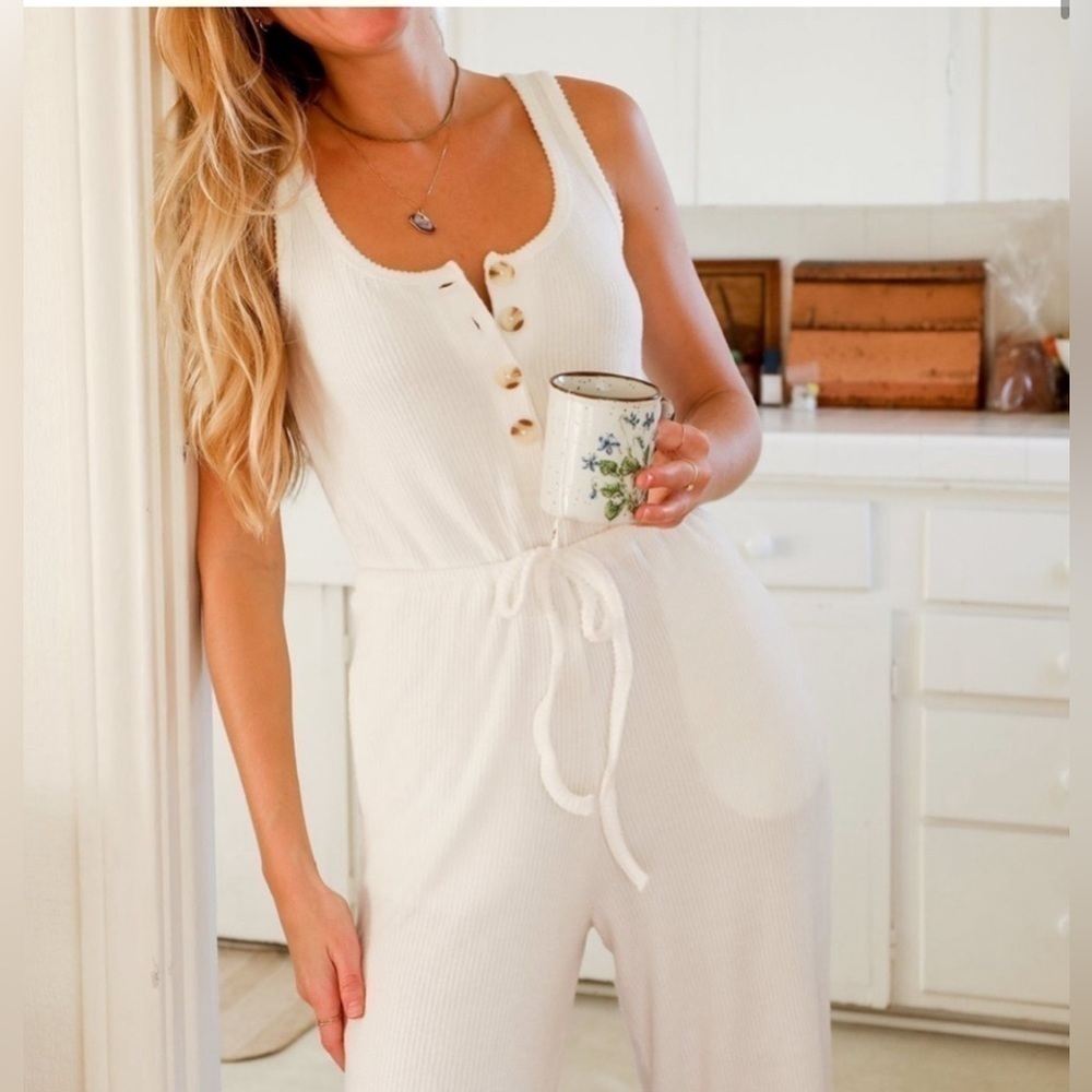 L*Space Head in the clouds jumpsuit in white NWT